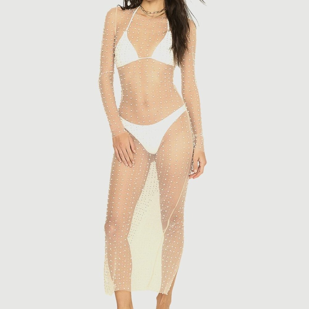 beach bunny champagne nights mesh dress